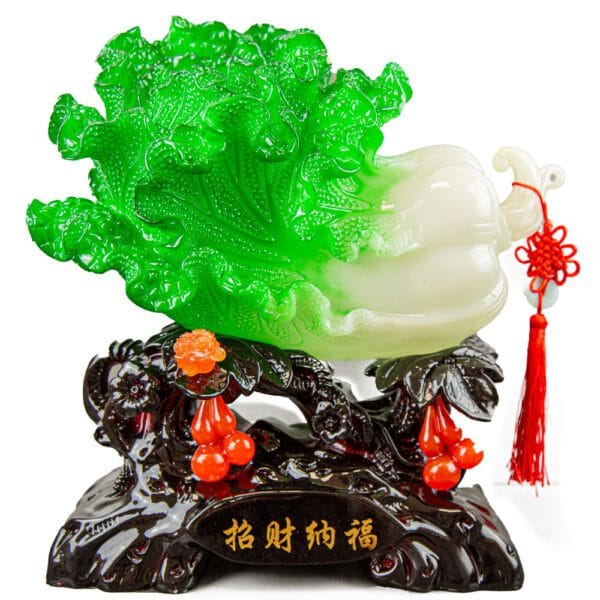 adeite Cabbag,Ornament Feng Shui Prosperity Decor, Chinese Cabbage ,Ornament UK, Wealth & Abundance Feng Shui, Jadeite-like Resin Decor, KOKOPRIME Feng Shui Decorations, Prosperity Home Decor, Feng Shui Gifts UK, Jadeite Prosperity Symbol, Authentic Chinese Home Decor,