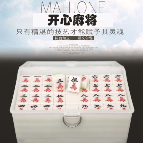 a plastic box with mahjong tiles in it