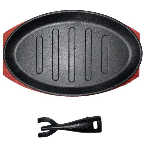 KOKOPRIME Cast Iron Sizzling Platter transforms home-cooked dishes into restaurant-style presentations. Crafted from premium cast iron and pre-seasoned to perfection, it evenly retains heat and enhances flavors, ensuring every meal stays hot from kitchen to table.