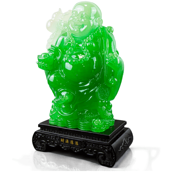 Enhance prosperity and invite positive energy into your home or office with KOKOPRIME’s elegant Jade Green Feng Shui Wealth Buddha.