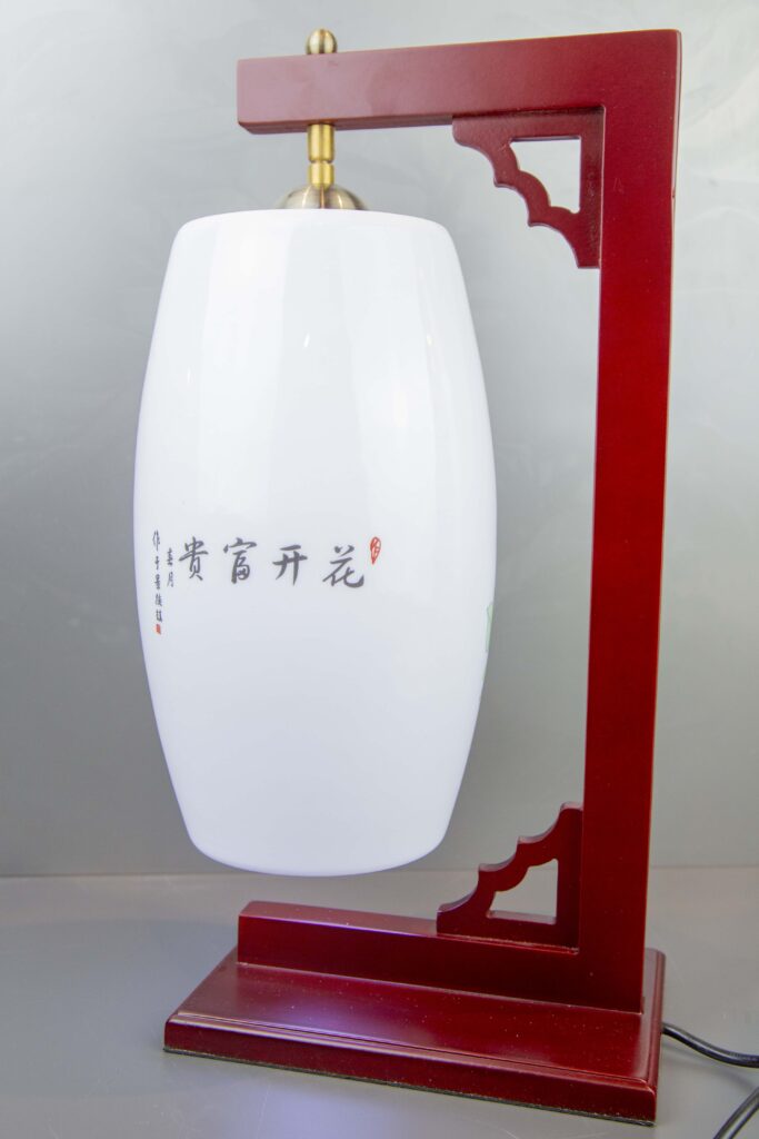 Peony Porcelain Table Lamp| Hand-Painted Chinese Lamp| Jingdezhen Ceramic Lamp| Oriental Decor Lamp| Chinese Art Lamp|
