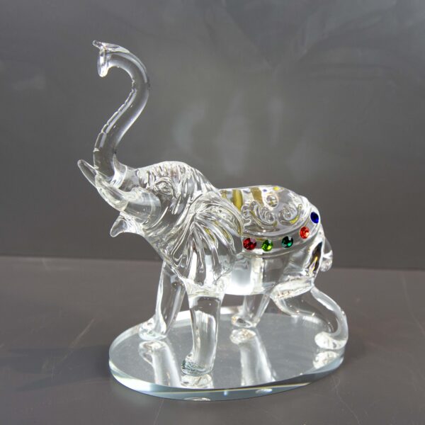 Rear view highlighting elephant's tail and jewel details